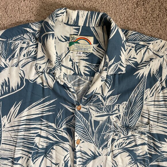 Paradise Found Hawaiian Shirt Mens XL Blue Tom Selleck Magnum PI Vintage Resort - Picture 4 of 7